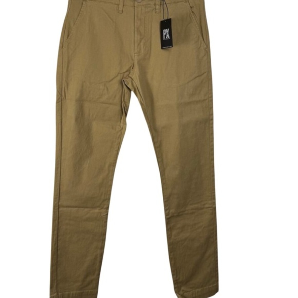 PX Clothing Tan Straight Fit Chino